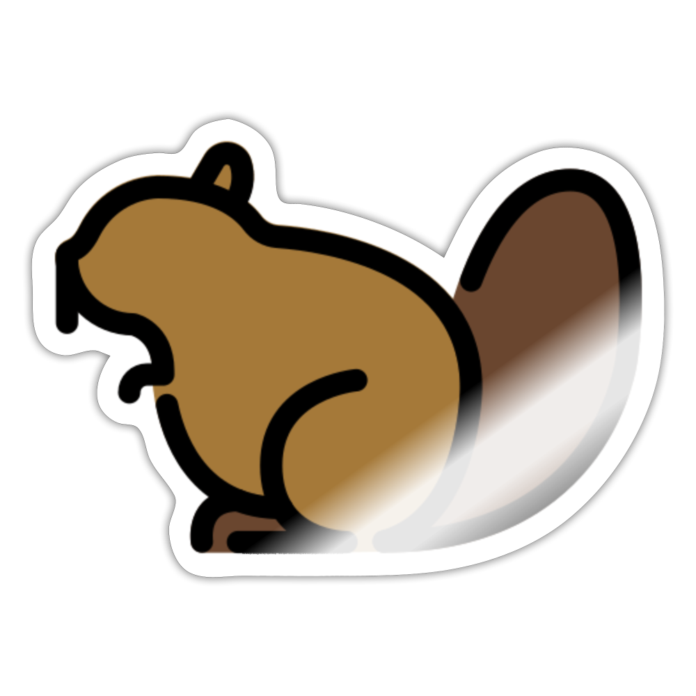 Beaver Moji Sticker - Emoji.Express - white glossy