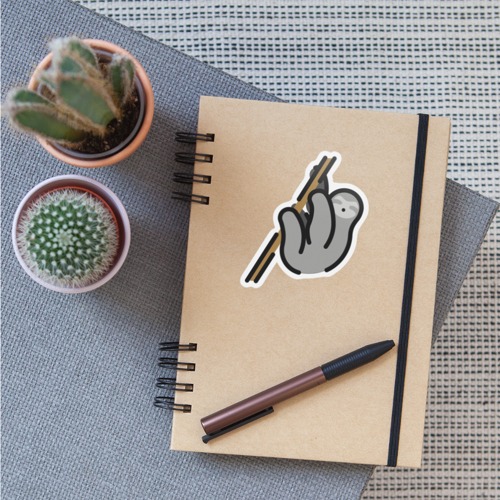 Sloth Moji Sticker - Emoji.Express - white matte