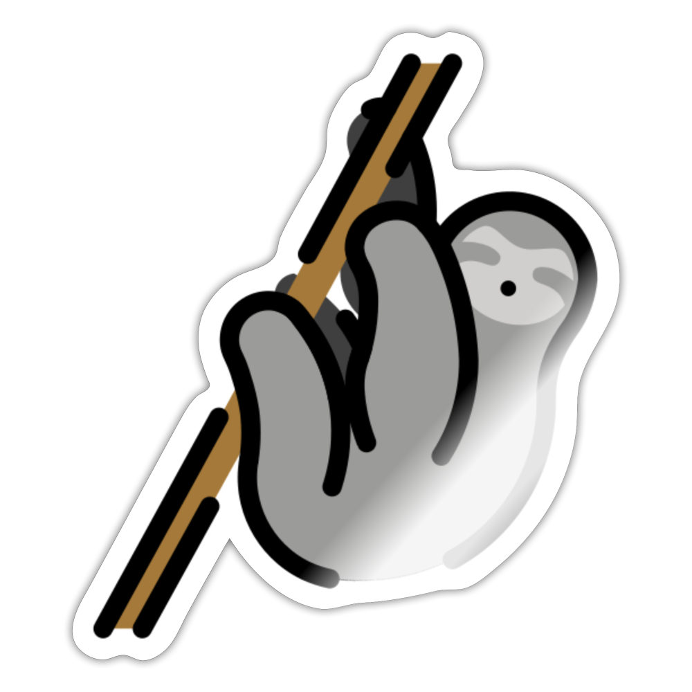 Sloth Moji Sticker - Emoji.Express - white glossy