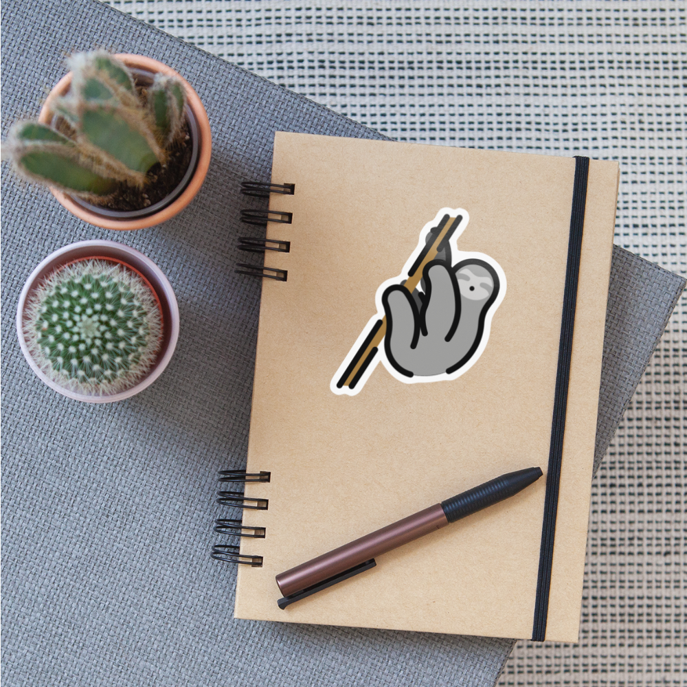 Sloth Moji Sticker - Emoji.Express - white glossy