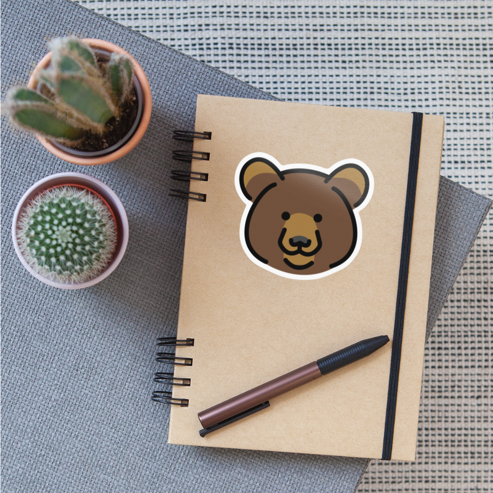 Bear Moji Sticker - Emoji.Express - white glossy