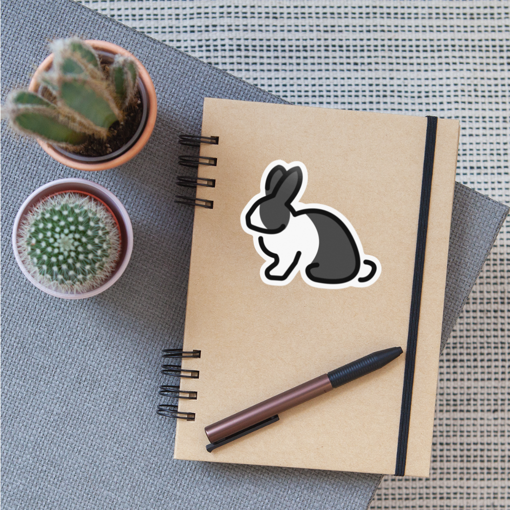 Rabbit Moji Sticker - Emoji.Express - white glossy