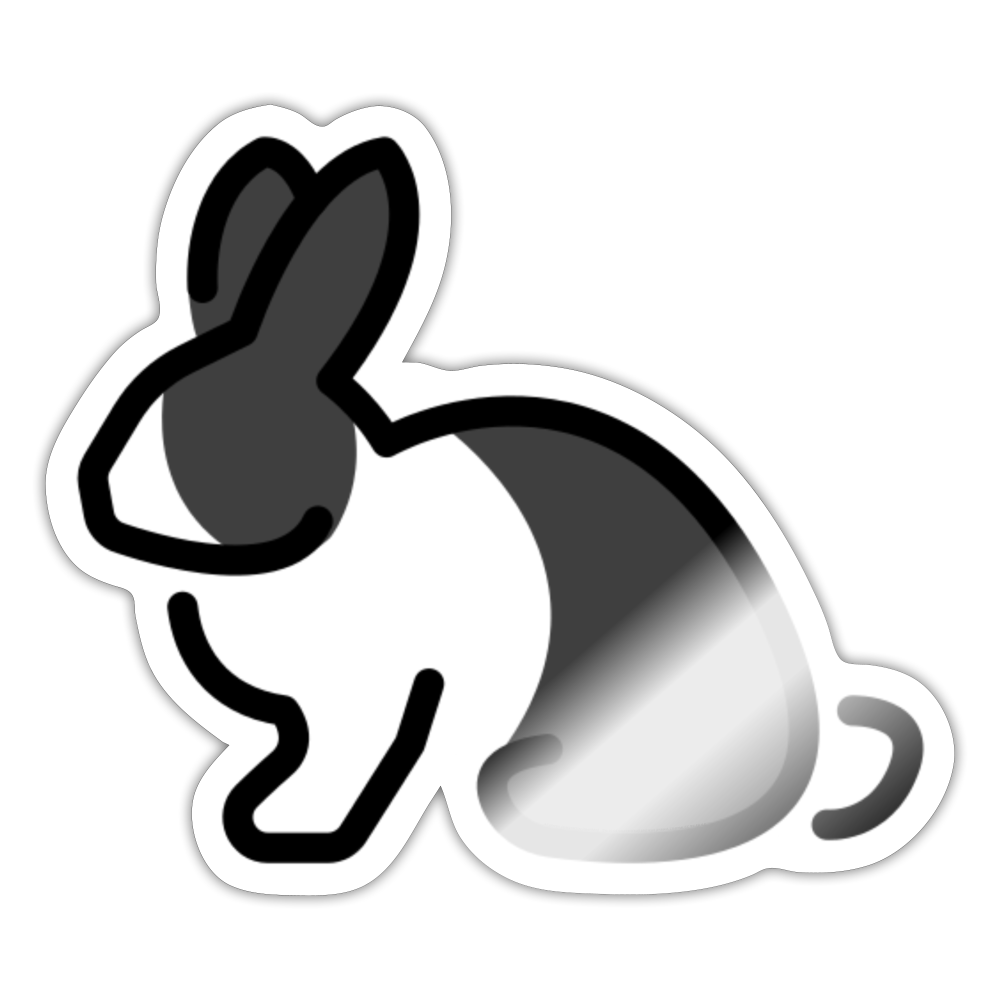 Rabbit Moji Sticker - Emoji.Express - white glossy