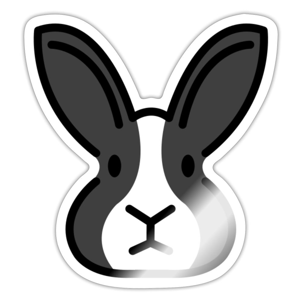 Rabbit Face Moji Sticker - Emoji.Express - white glossy