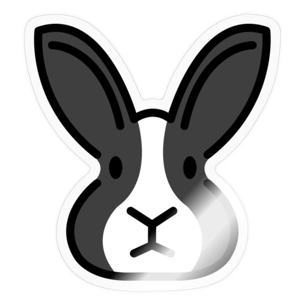 Rabbit Face Moji Sticker - Emoji.Express - transparent glossy