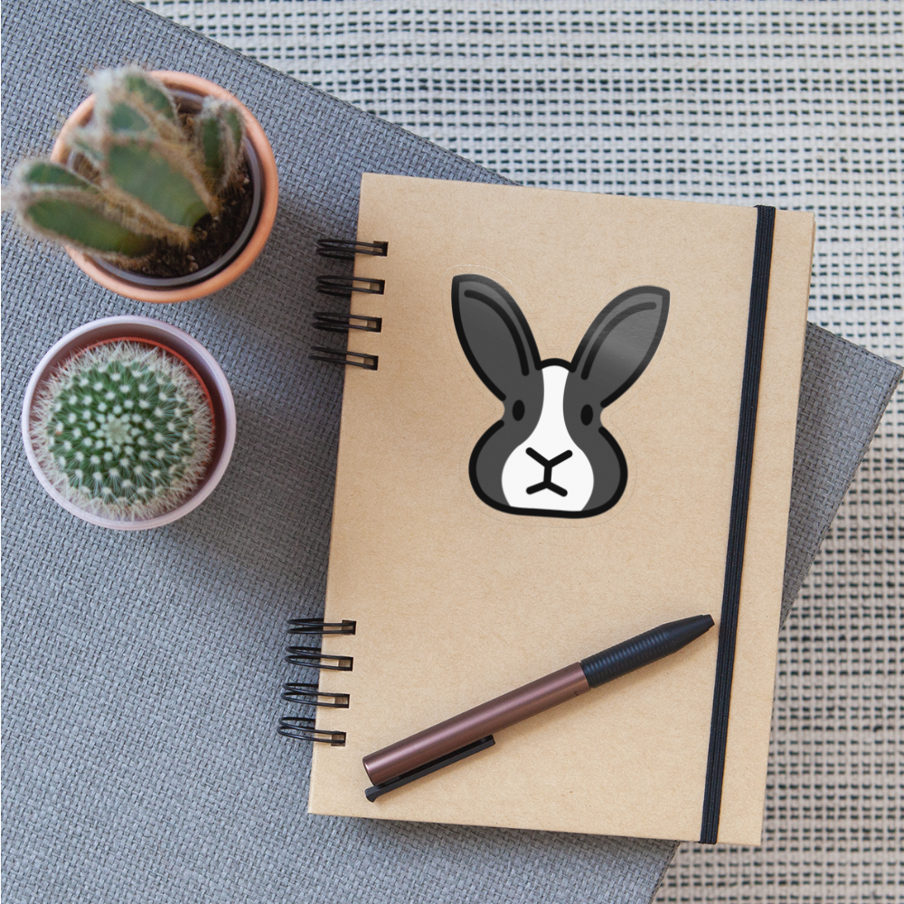 Rabbit Face Moji Sticker - Emoji.Express - transparent glossy