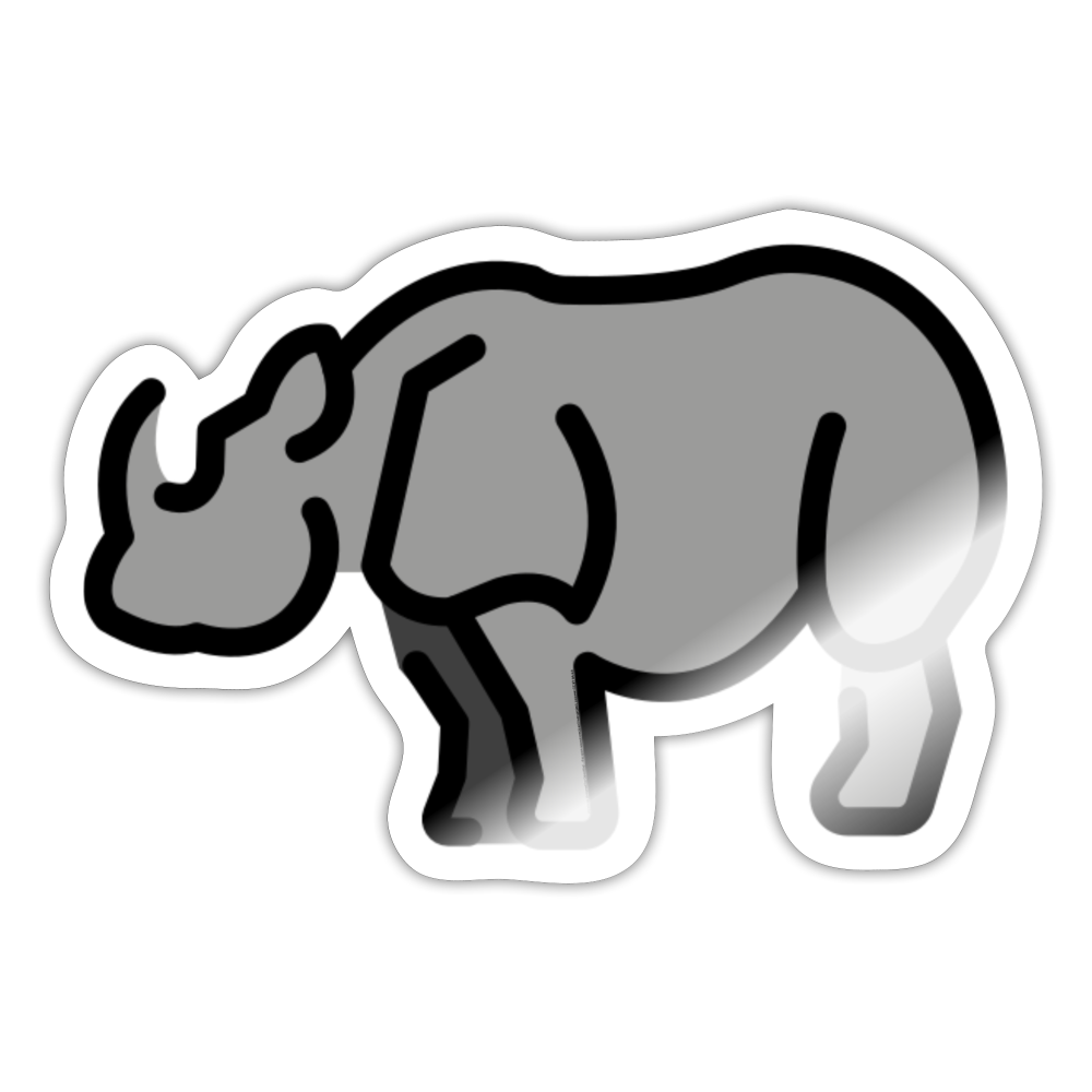 Rhinoceros Moji Sticker - Emoji.Express - white glossy