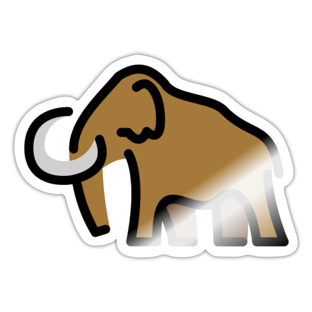 Mammoth Moji Sticker - Emoji.Express - white glossy