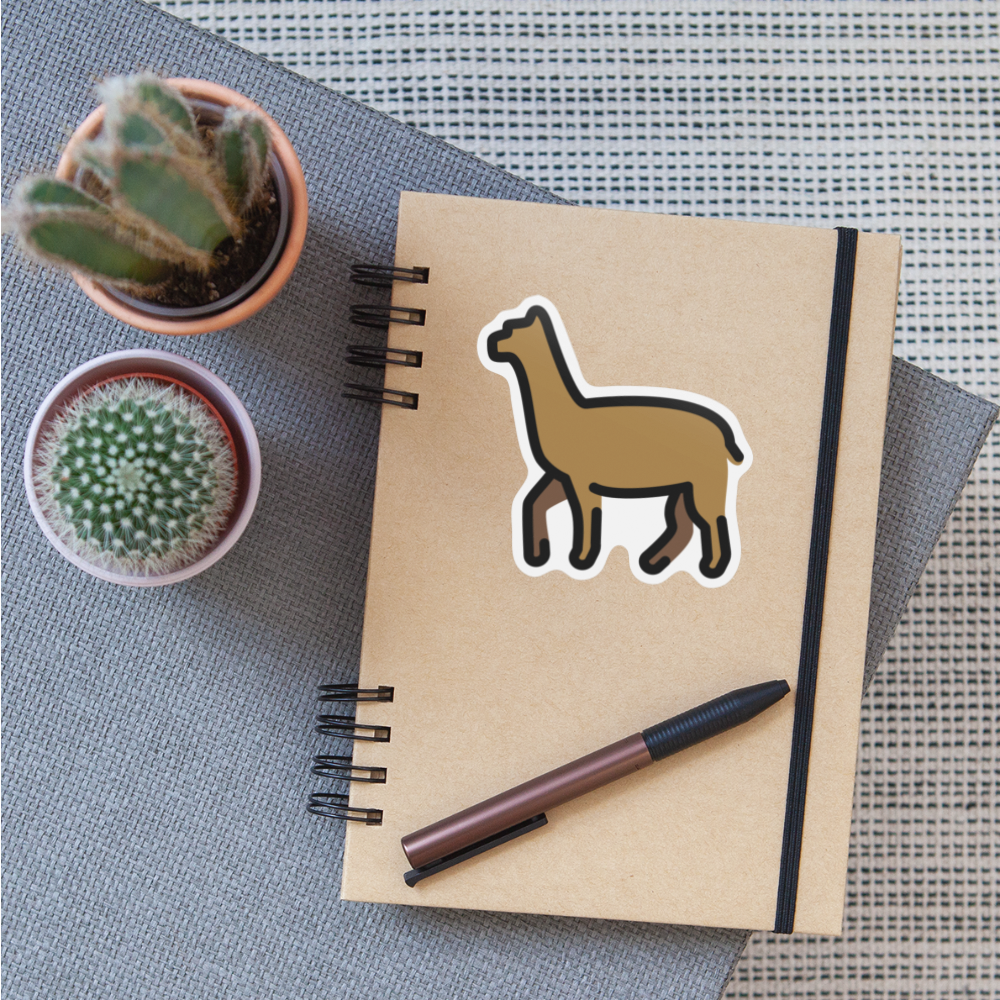 Llama Moji Sticker - Emoji.Express - white matte