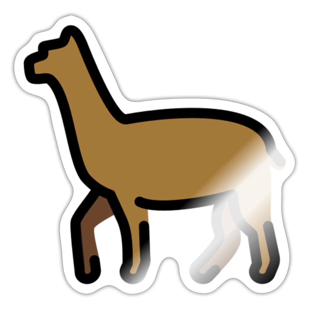 Llama Moji Sticker - Emoji.Express - white glossy