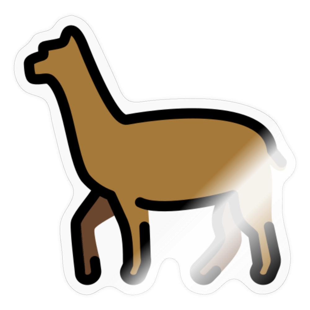 Llama Moji Sticker - Emoji.Express - transparent glossy