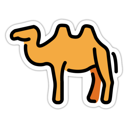 Two Hump Camel Moji Sticker - Emoji.Express - white matte