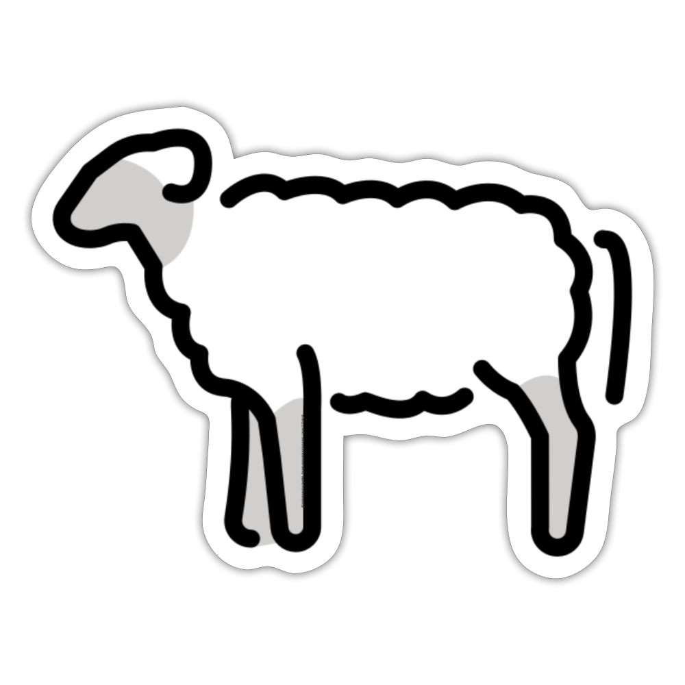 Sheep Moji Sticker - Emoji.Express - white matte