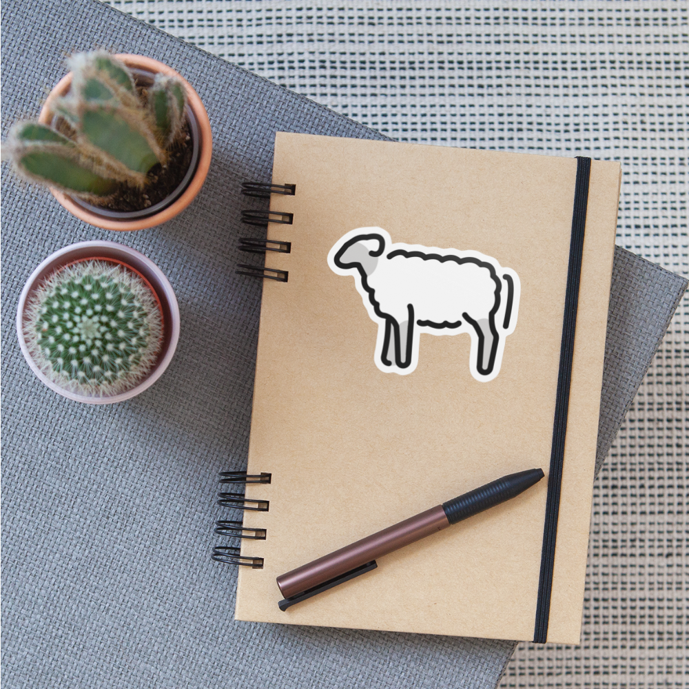 Sheep Moji Sticker - Emoji.Express - white matte