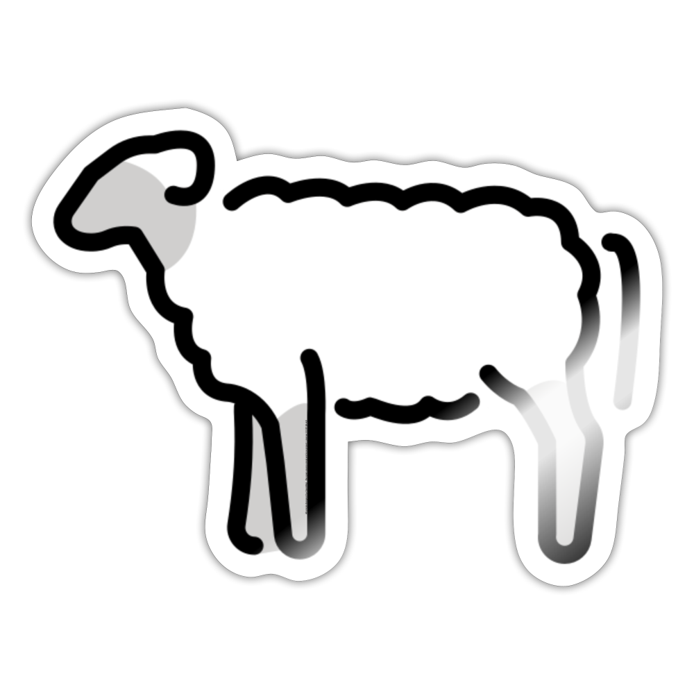 Sheep Moji Sticker - Emoji.Express - white glossy