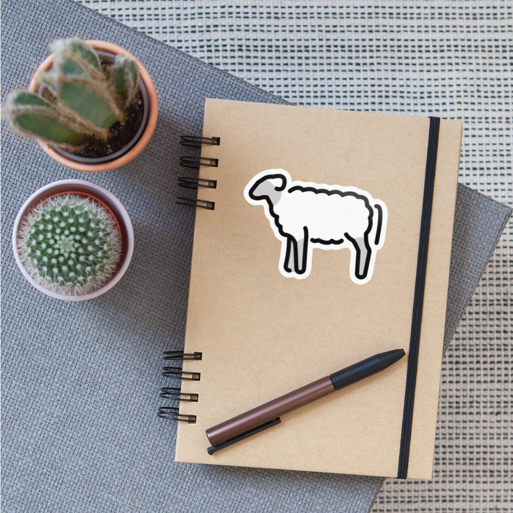 Sheep Moji Sticker - Emoji.Express - white glossy