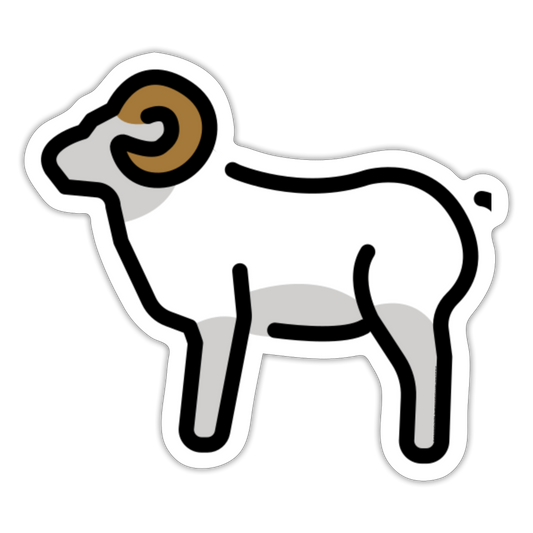 Ram Moji Sticker - Emoji.Express - white matte