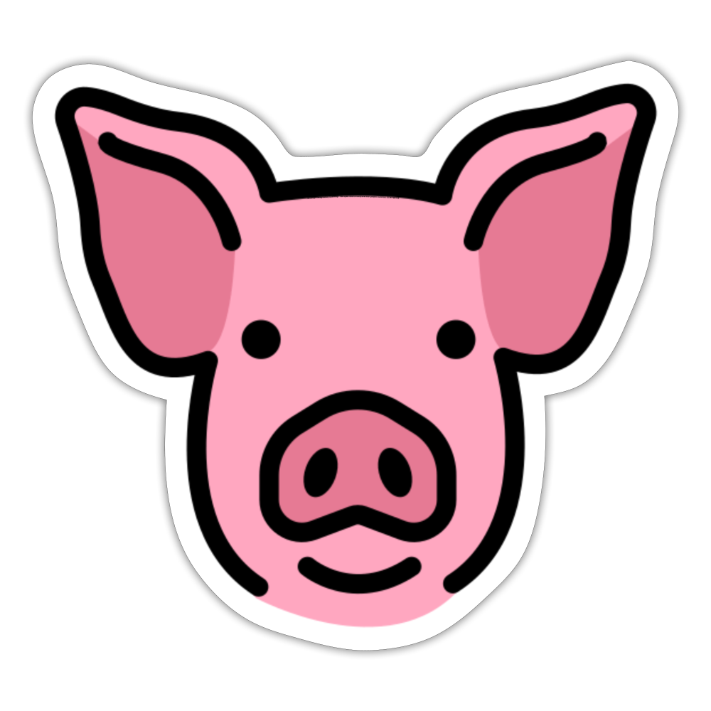 Pig Face Moji Sticker - Emoji.Express - white matte