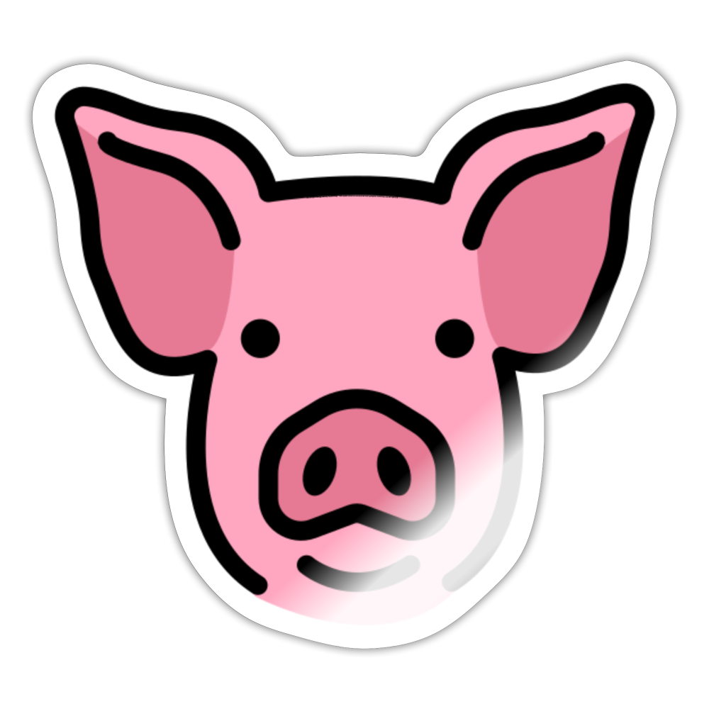 Pig Face Moji Sticker - Emoji.Express - white glossy