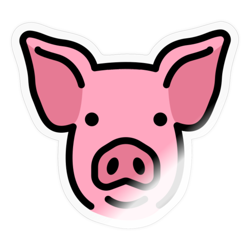 Pig Face Moji Sticker - Emoji.Express - transparent glossy