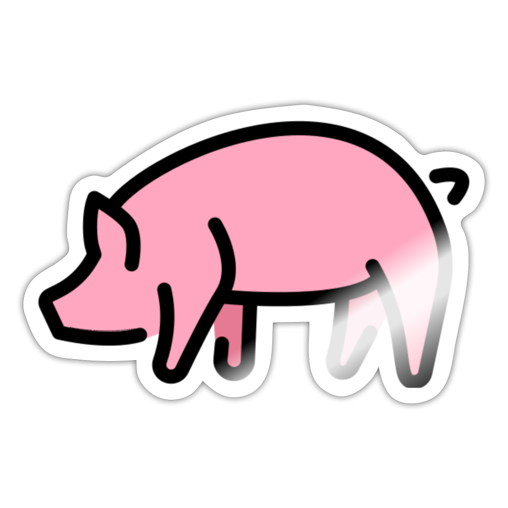 Pig Moji Sticker - Emoji.Express - white glossy