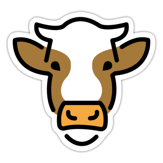 Cow Face Moji Sticker - Emoji.Express - white matte