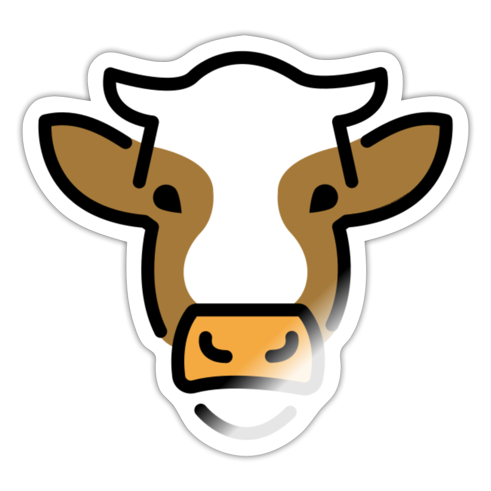 Cow Face Moji Sticker - Emoji.Express - white glossy