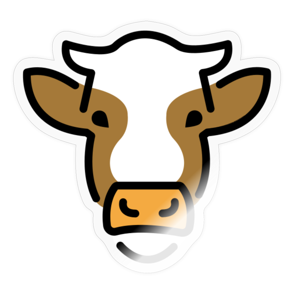 Cow Face Moji Sticker - Emoji.Express - transparent glossy