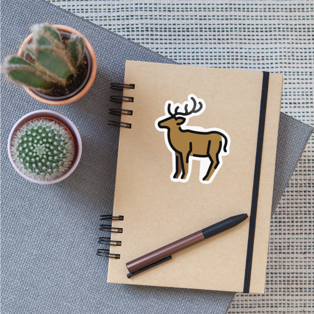 Deer Moji Sticker - Emoji.Express - white glossy