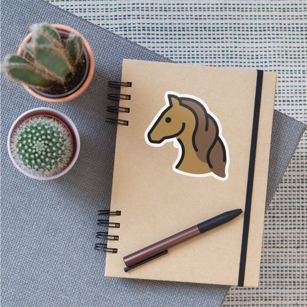 Horse Face Moji Sticker - Emoji.Express - white matte