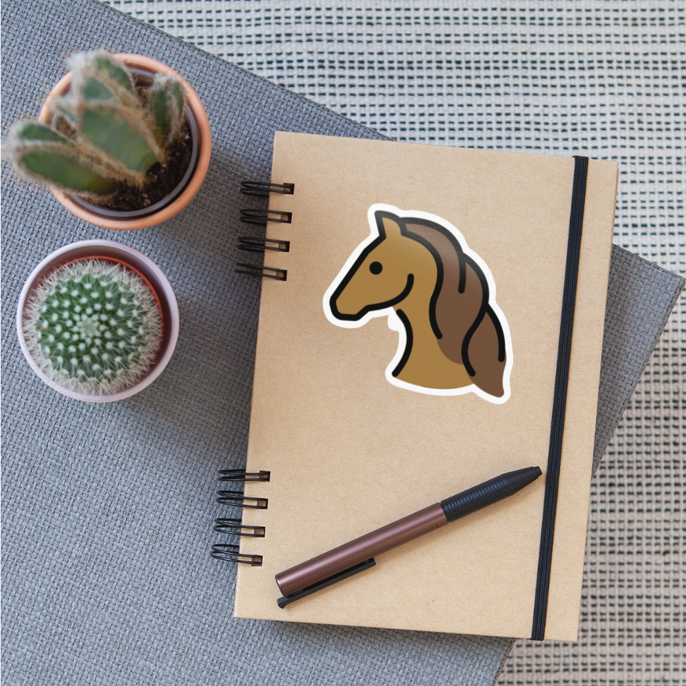 Horse Face Moji Sticker - Emoji.Express - white glossy