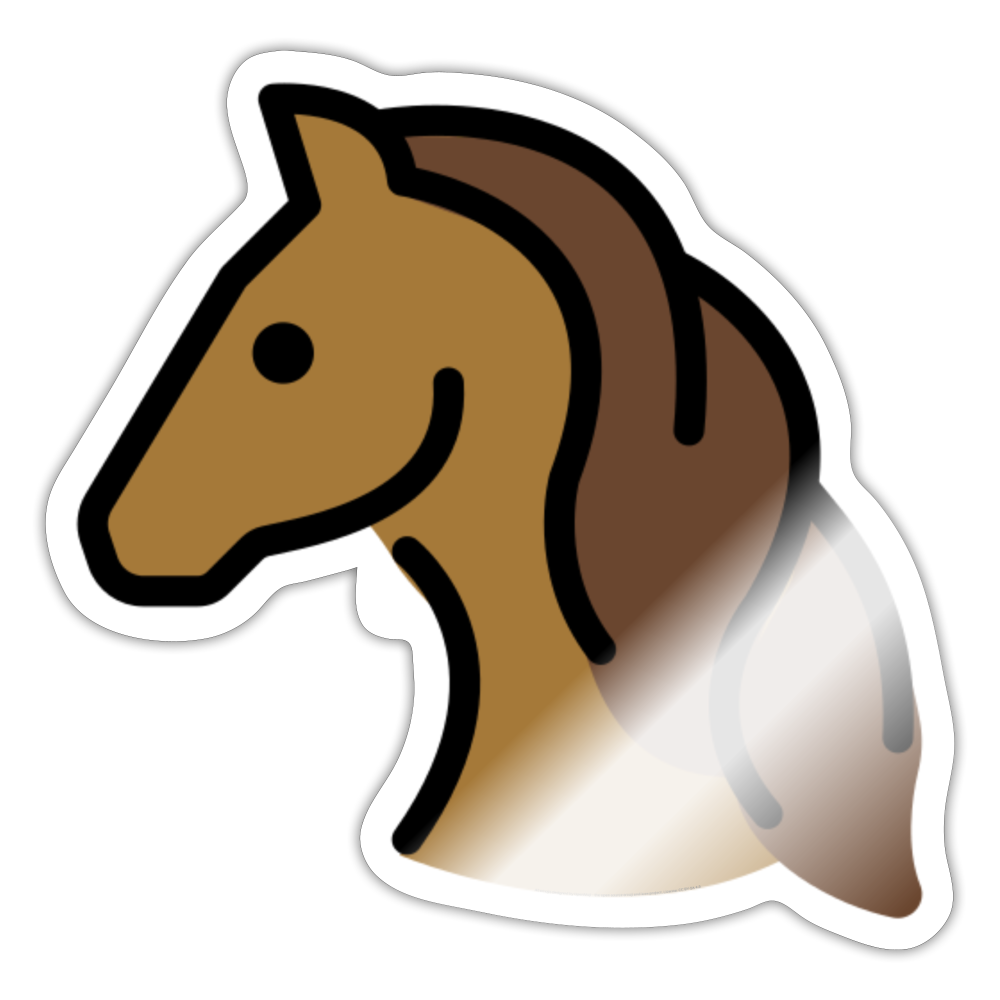 Horse Face Moji Sticker - Emoji.Express - white glossy