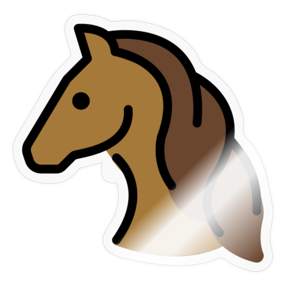 Horse Face Moji Sticker - Emoji.Express - transparent glossy