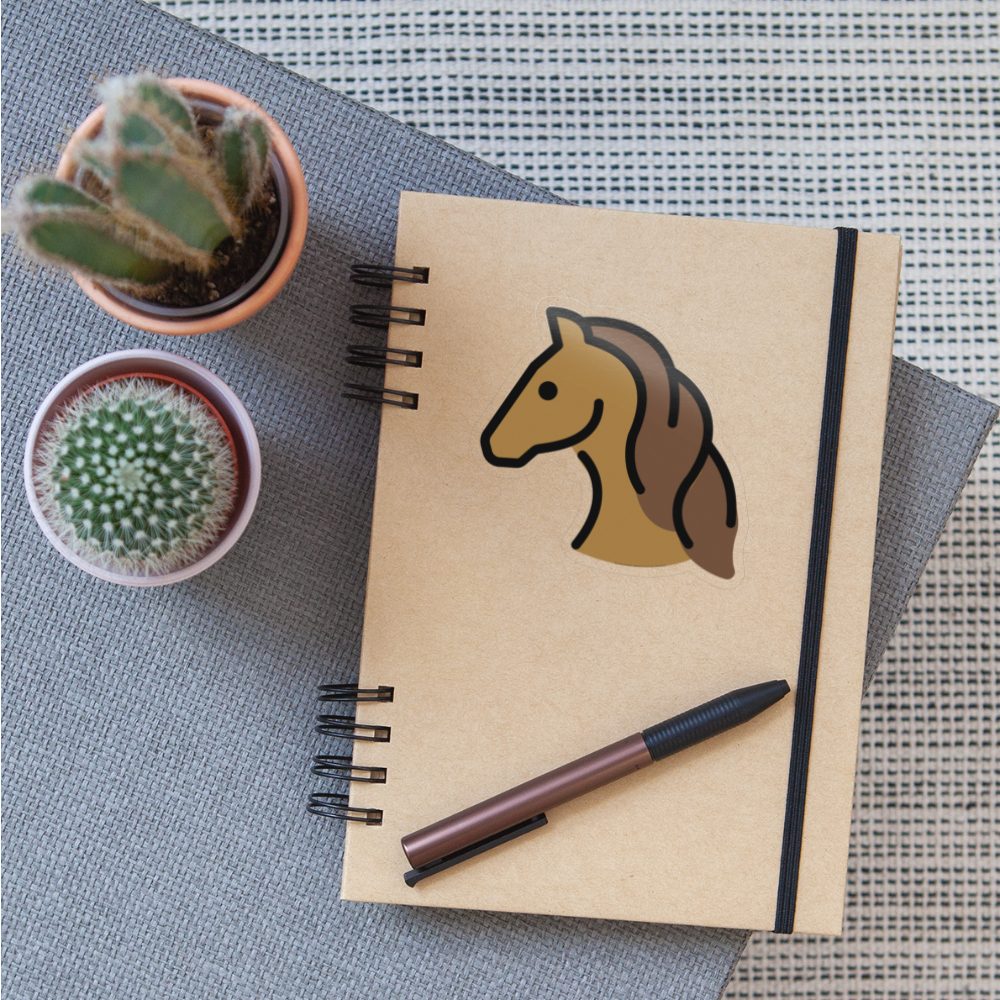 Horse Face Moji Sticker - Emoji.Express - transparent glossy