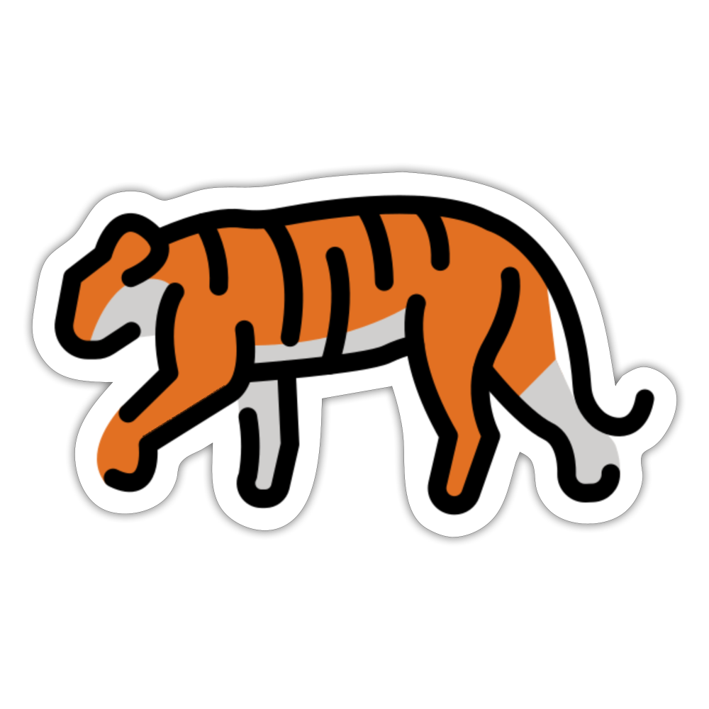 Tiger Moji Sticker - Emoji.Express - white matte