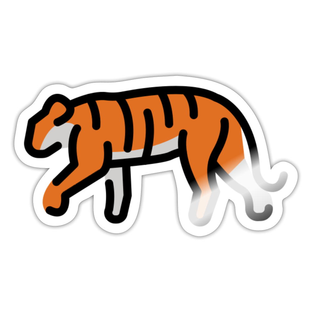 Tiger Moji Sticker - Emoji.Express - white glossy