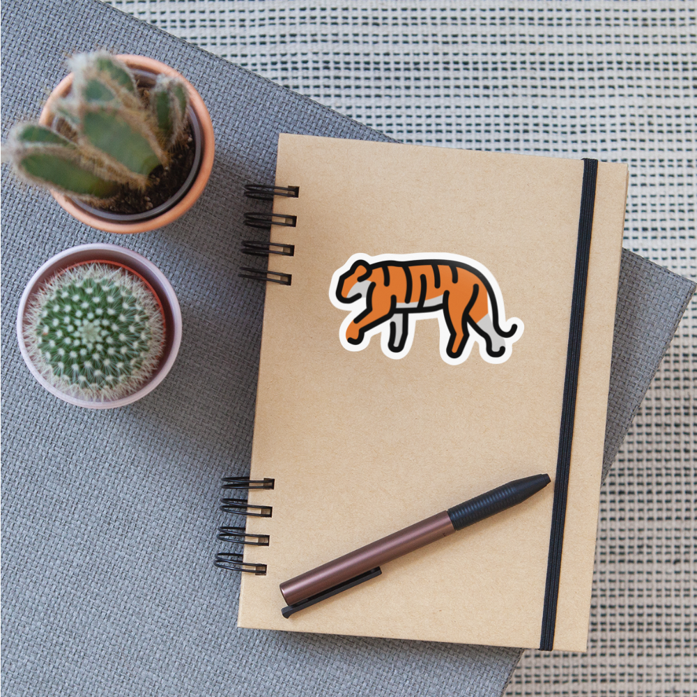 Tiger Moji Sticker - Emoji.Express - white glossy