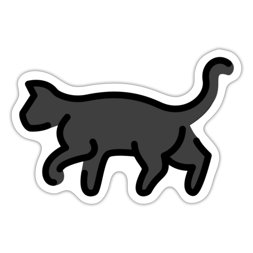 Black Cat Moji Sticker - Emoji.Express - white matte