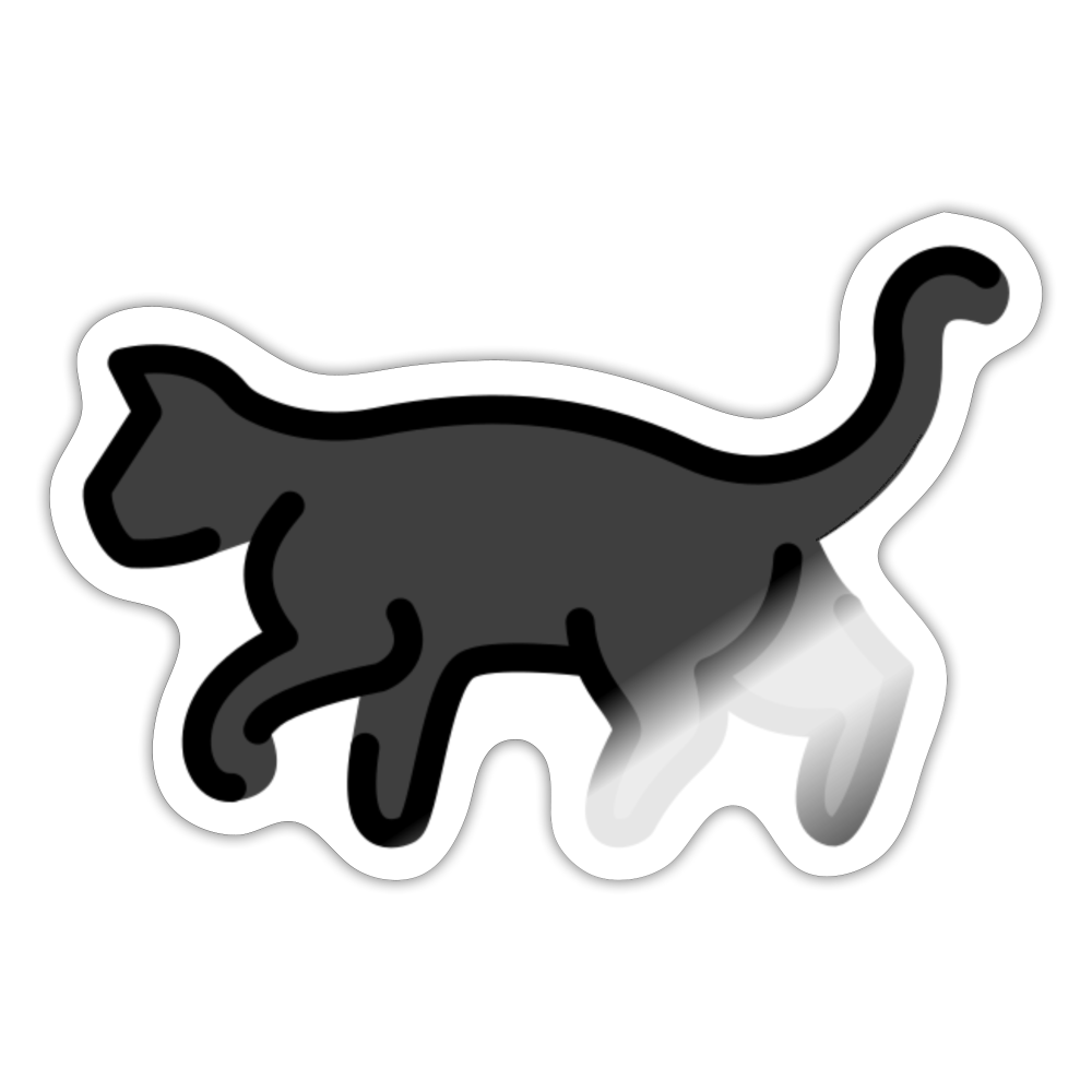 Black Cat Moji Sticker - Emoji.Express - white glossy