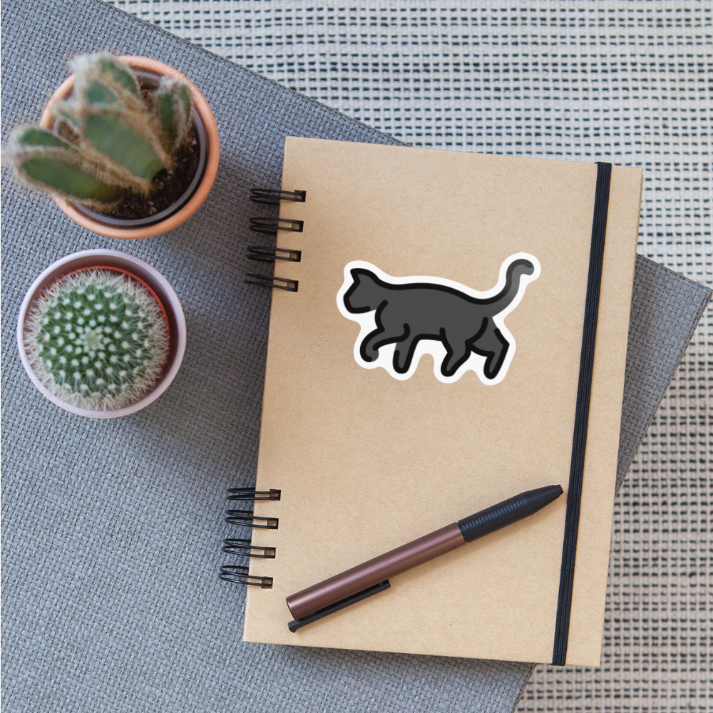 Black Cat Moji Sticker - Emoji.Express - white glossy