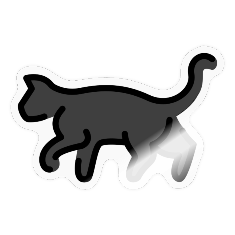 Black Cat Moji Sticker - Emoji.Express - transparent glossy