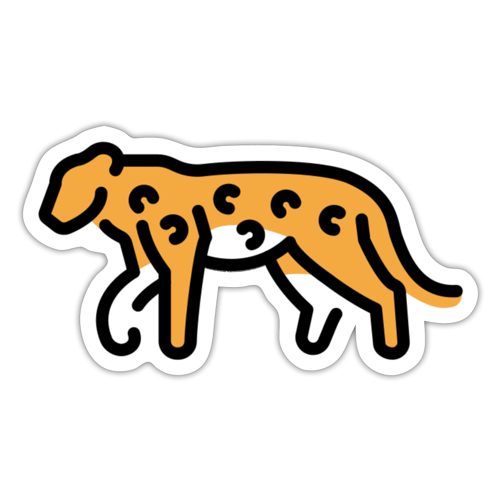 Leopard Moji Sticker - Emoji.Express - white matte