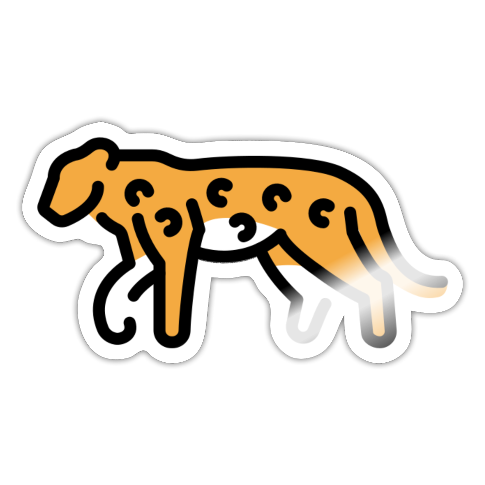 Leopard Moji Sticker - Emoji.Express - white glossy