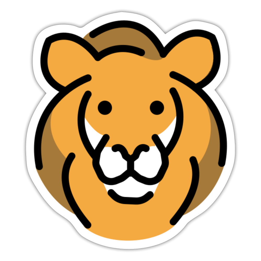 Lion Moji Sticker - Emoji.Express - white matte