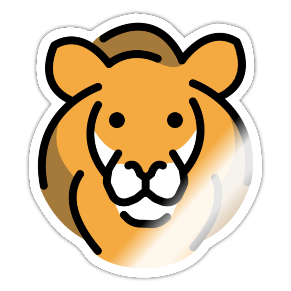 Lion Moji Sticker - Emoji.Express - white glossy