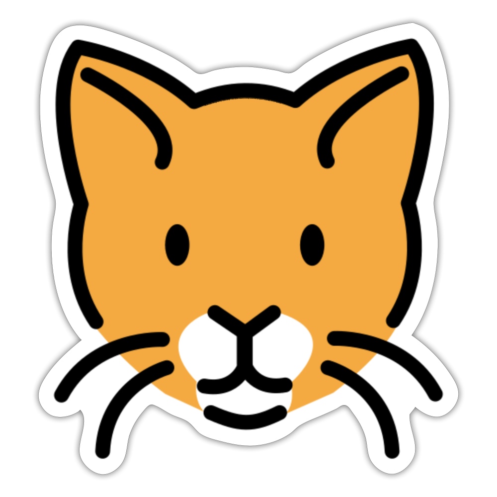 Cat Face Moji Sticker - Emoji.Express - white matte