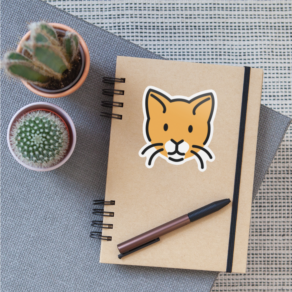 Cat Face Moji Sticker - Emoji.Express - white matte