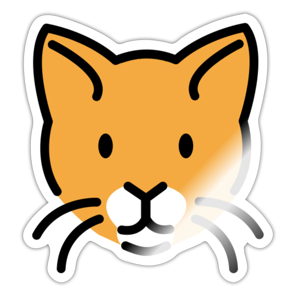 Cat Face Moji Sticker - Emoji.Express - white glossy