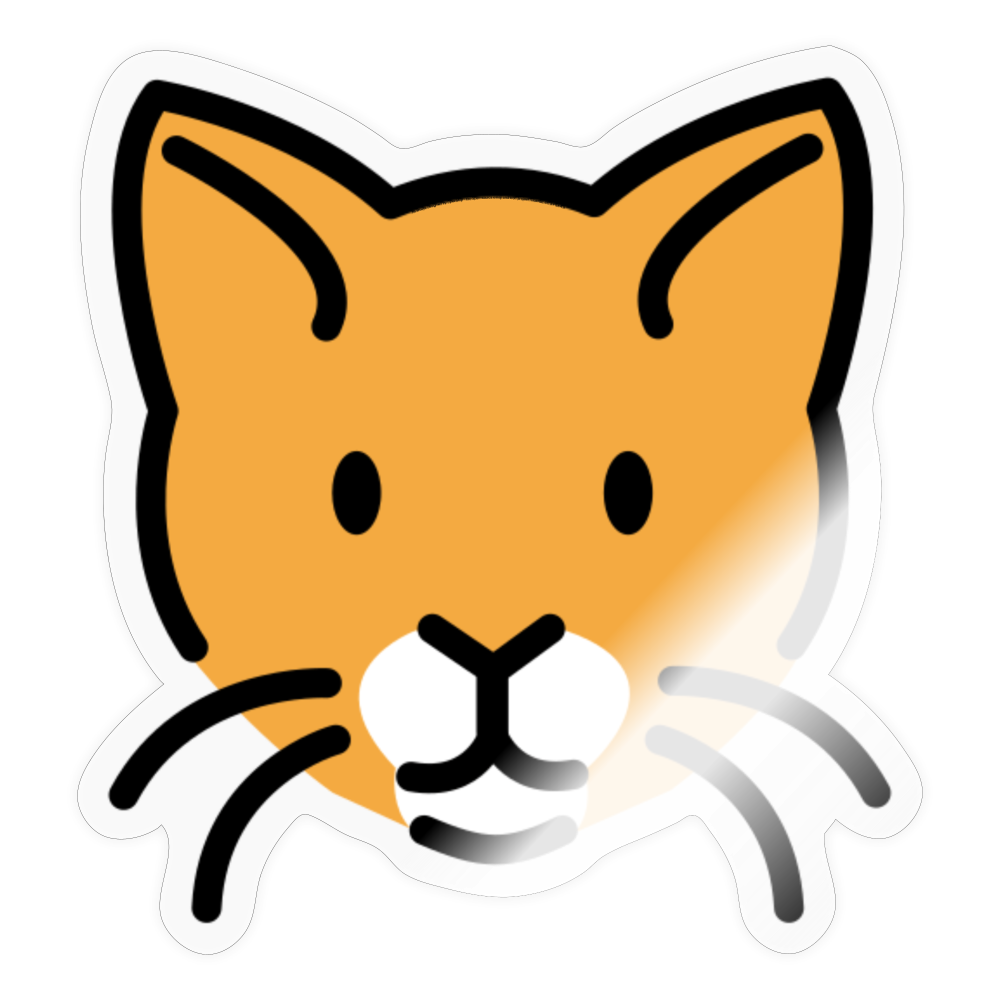 Cat Face Moji Sticker - Emoji.Express - transparent glossy