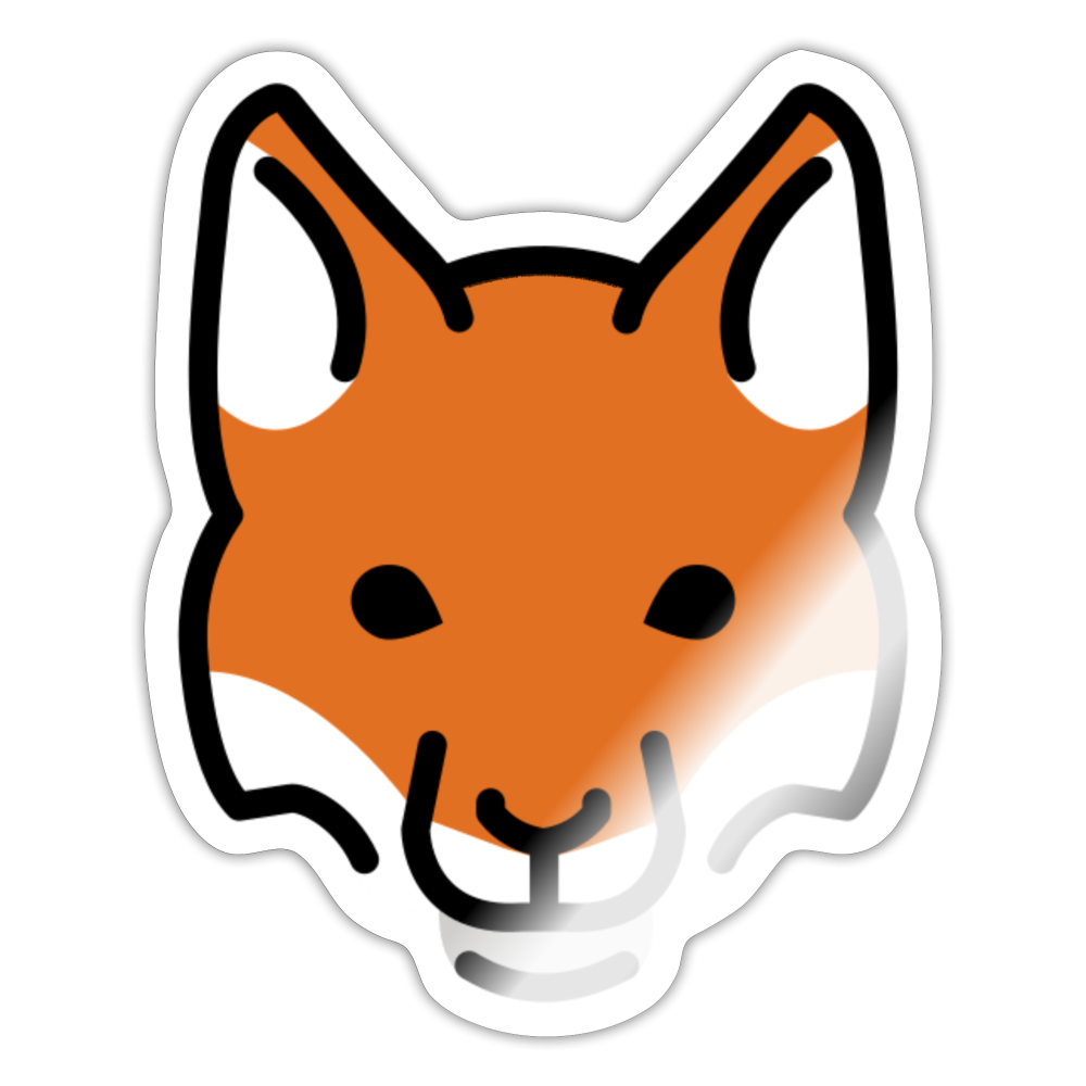 Fox Moji Sticker - Emoji.Express - white glossy